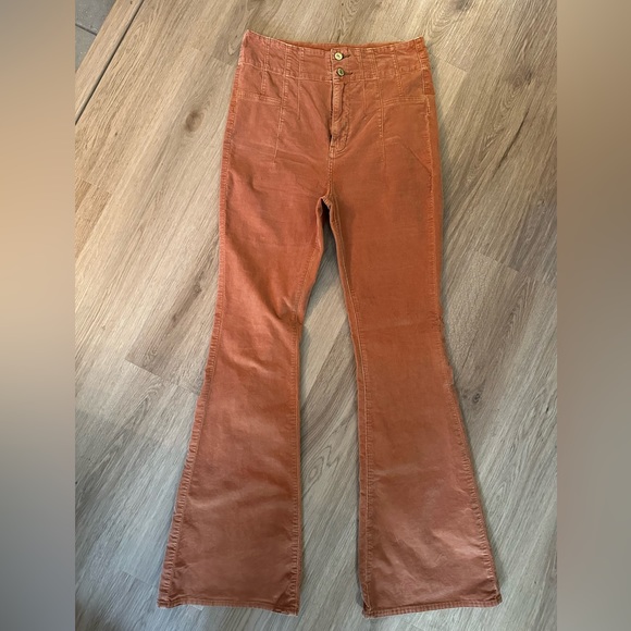 Free People Jayde cord flare jeans. Size 29 orange - Picture 2 of 7